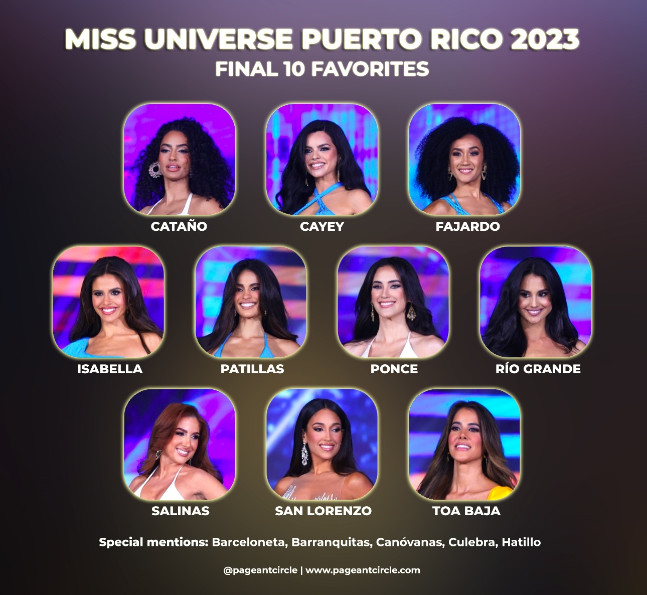 Favorites Miss Universe Puerto Rico 2023 Final Top 10 Favorites